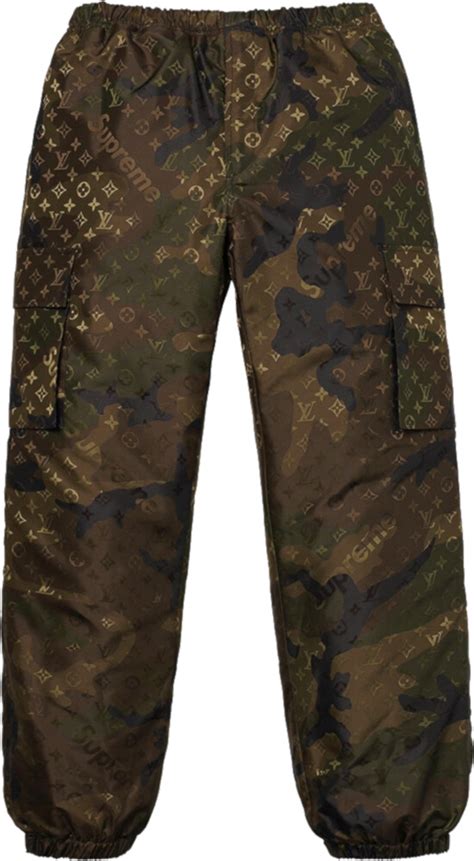 supreme lv camo pants|louis vuitton track pants camo.